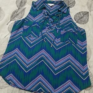 Chevron Lace up Tank